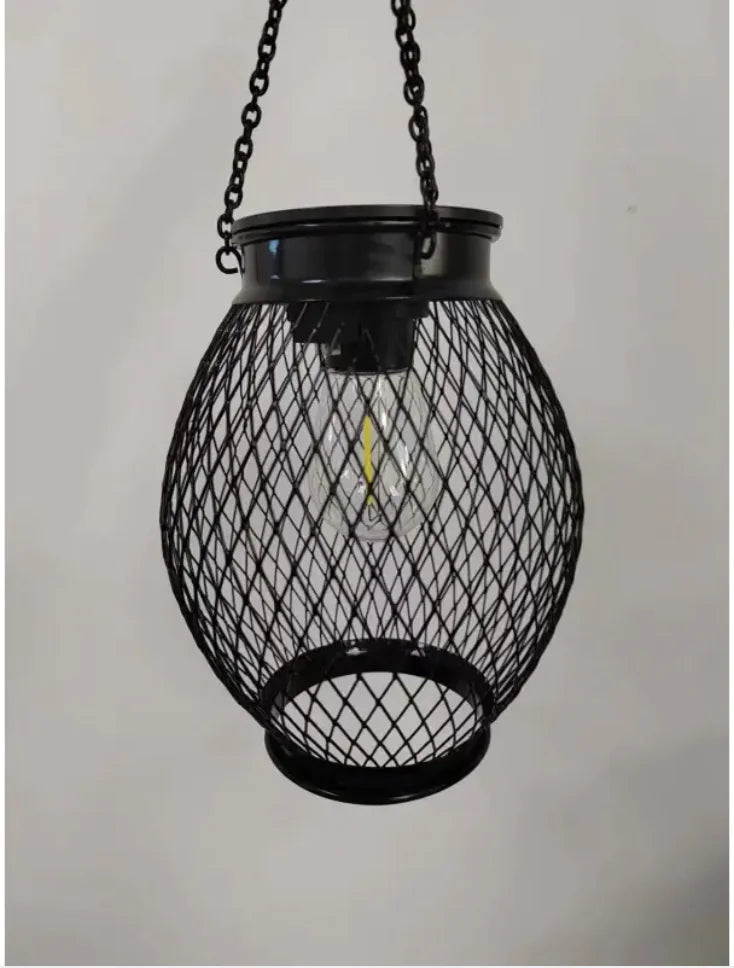 Solcellsdriven Hängande Trädgårdslampa – Varmvitt Ljus för Balkong & Utomhus