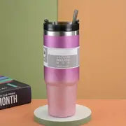 Diamond Termosmugg 900ml – Rostfritt Stål med Sugrör & Spillfritt Lock
