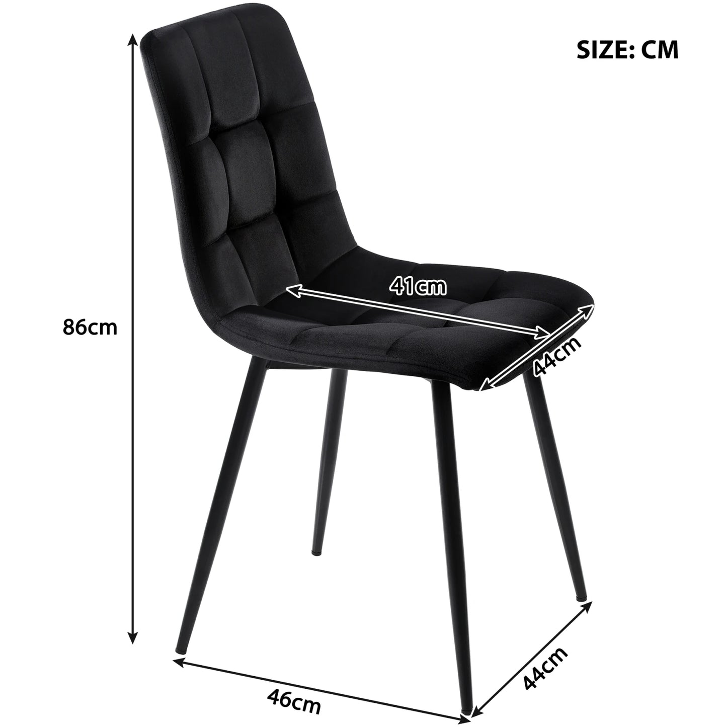 Designstolar – 4-pack i Mörkgrön Sammet med Metallben