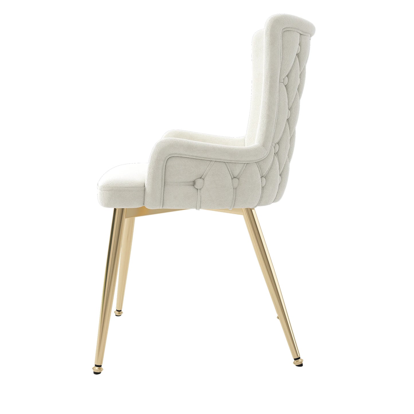 2-pack Sammetstolar med Guldben – Modern Design för Vardagsrum & Sovrum, Beige