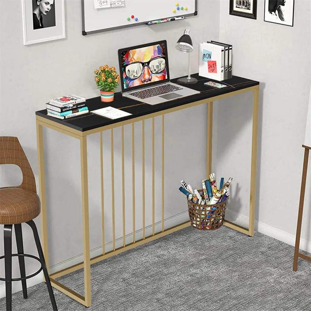 đȘ LUVODI Konsolbord â Sintersten & Guldmetall â 100Ă30Ă78.5 cm â Modern Minimalistisk Design
