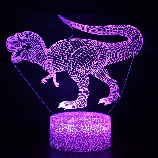 3D Dinosaur LED Nattlampa – Söt USB-lampa för barnrum och present
