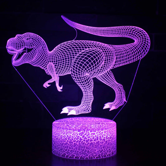 3D Dinosaur LED Nattlampa – Söt USB-lampa för barnrum och present