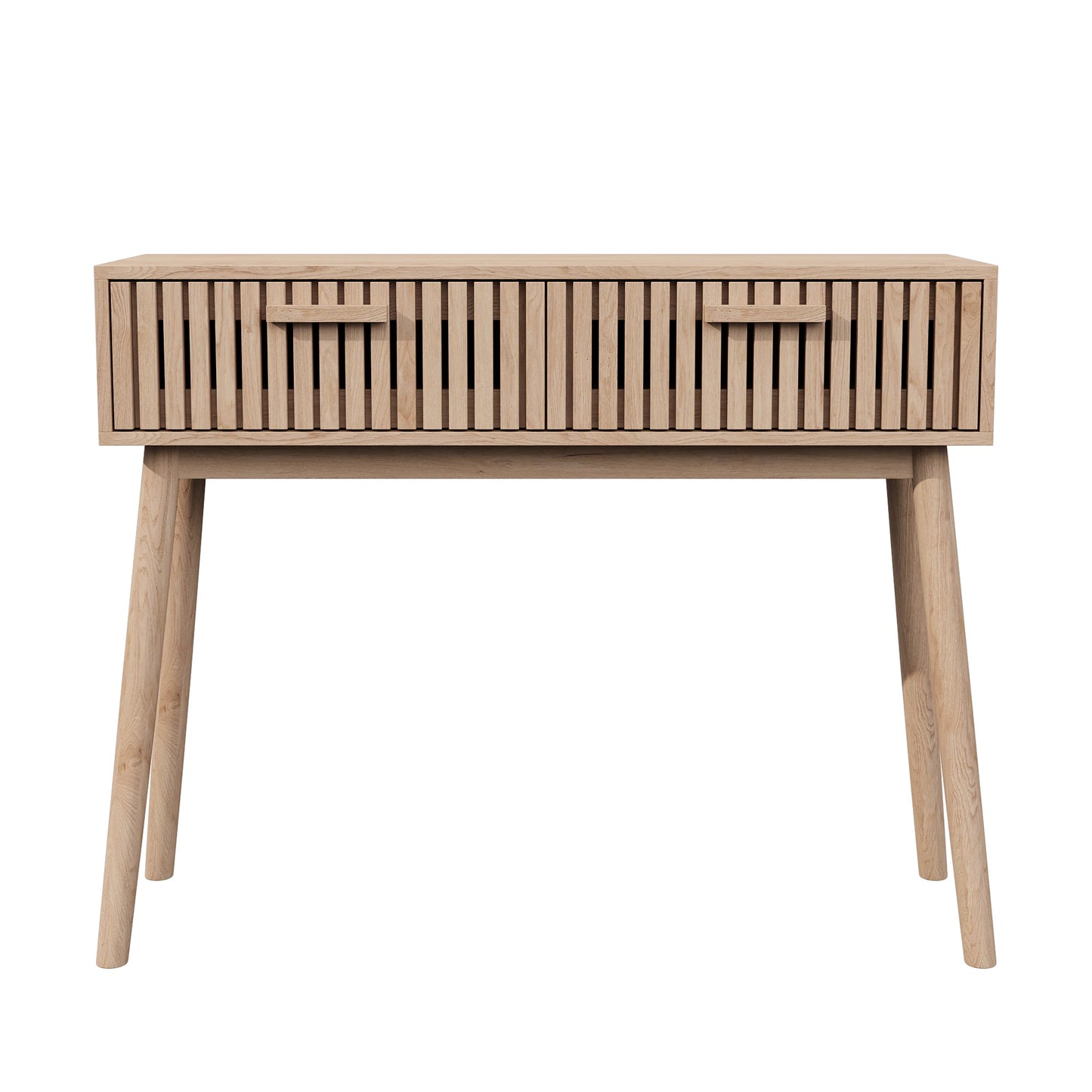 Anajqaqia Konsolbord med 2 Lådor – 100×35×80 cm – Naturlig Träfärg – Minimalistisk Design
