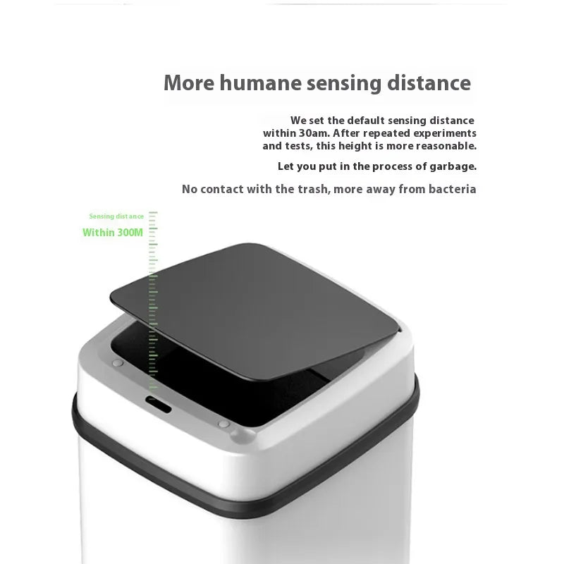 Beröringsfri Smart Soptunna med Sensor – Automatisk & Laddningsbar