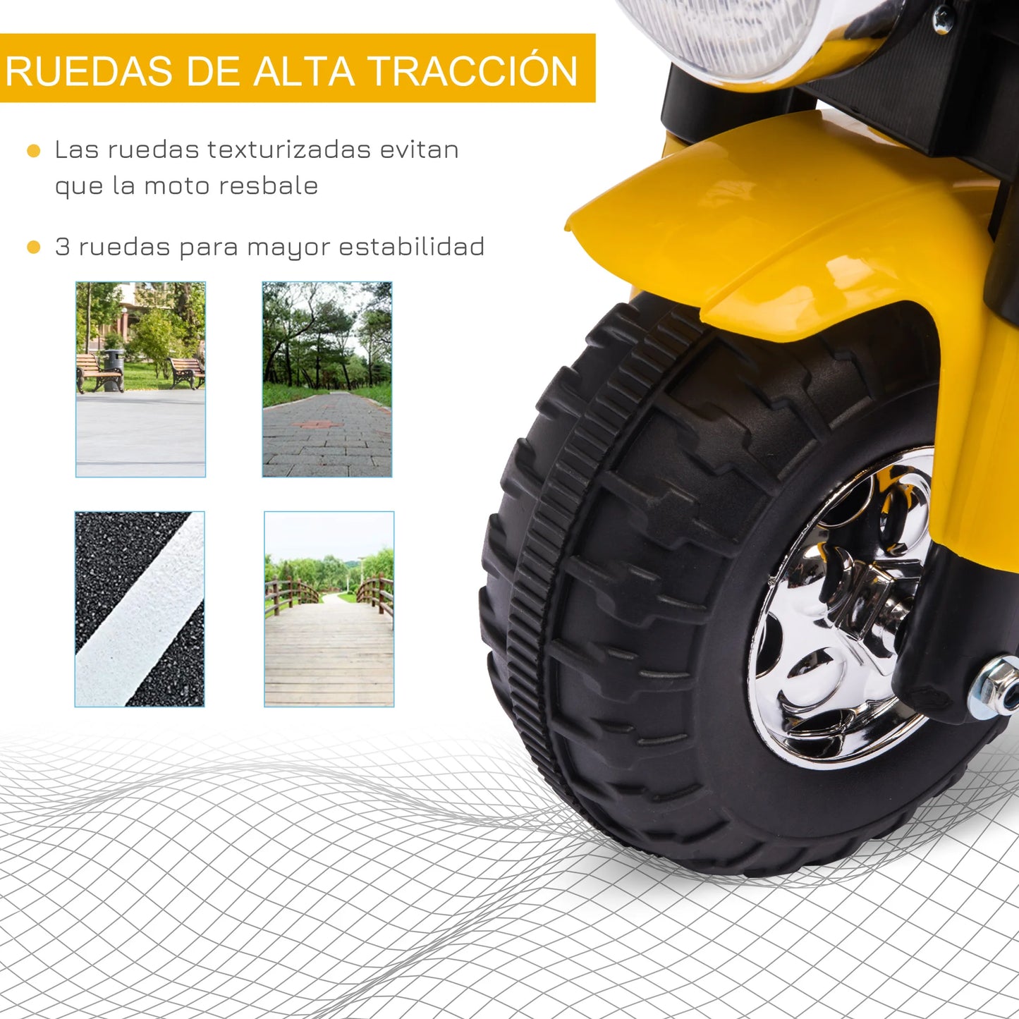 đ” HOMCOM Elektrisk Trehjulig Motorcykel för Barn â 6V â Med StrĂ„lkastare & Tuta â 18â36 MĂ„nader