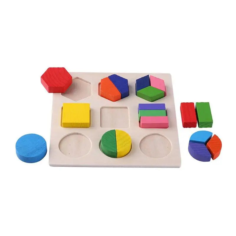 Träpussel Montessori – Geometriska Former & Sorteringslek | Pedagogisk Leksak för Barn från 3 år