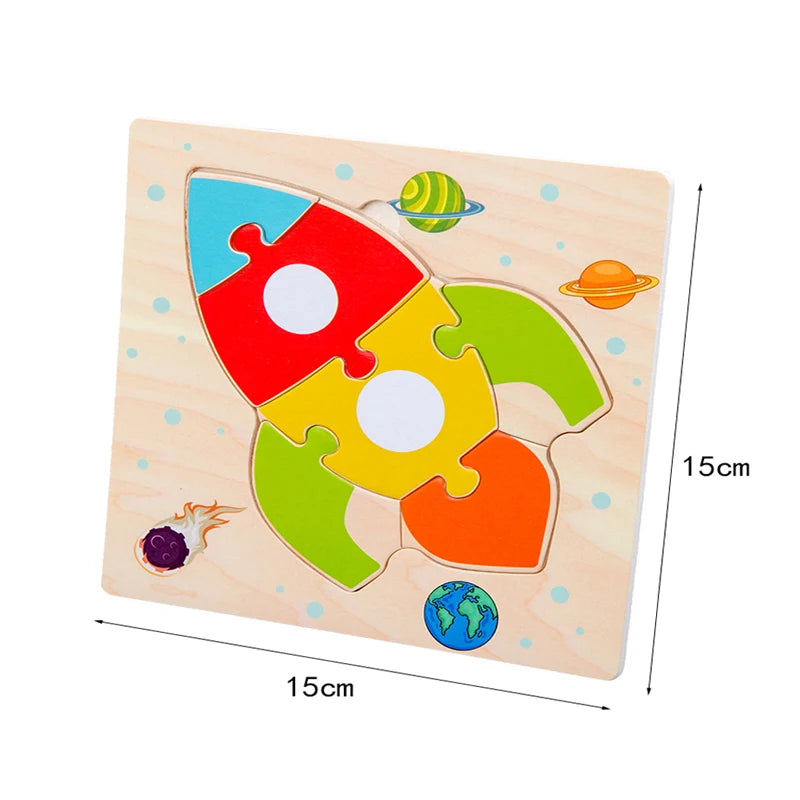 Träpussel 3D – Djurmotiv & Tangram för Barn | Pedagogisk Leksak från 3 år