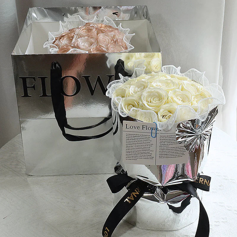 Lyxig Tvålblommebukett i Presentbox – 3 Eleganta Stilar