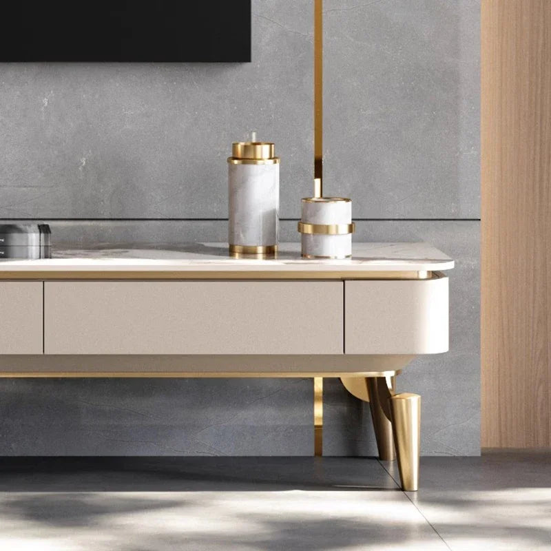 DUTRIEUX TV-bänk – Modern Minimalism med Lyxig Stenfinish