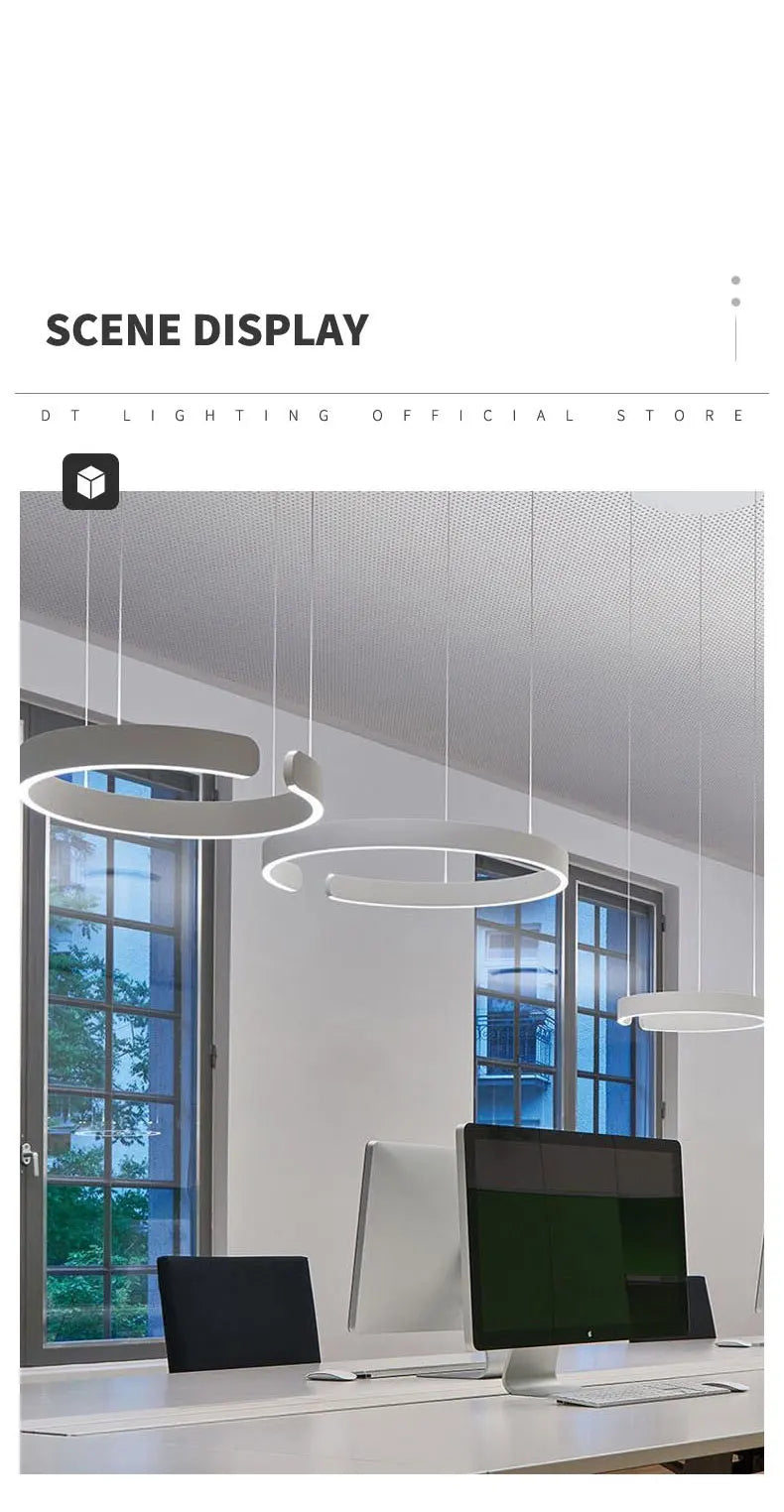 Nordisk LED Ringformad Taklampa – Modern Design i Roséguld, Svart, Vitt & Guld