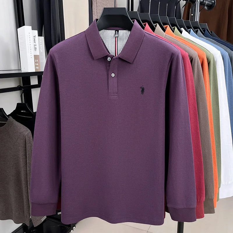 Herrpike i 100% Bomull – Broderad Häst – Höst/Vinter – Smart Casual