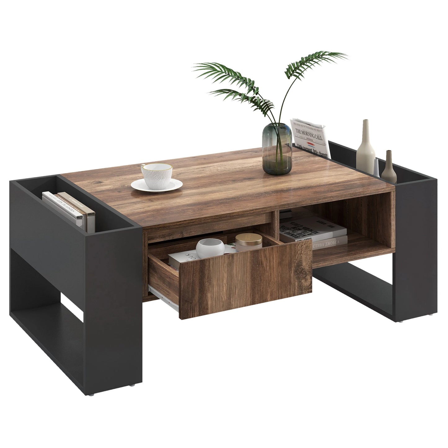 Soffbord med Dolda Lådor – Klassisk Trädesign med Smart Förvaring