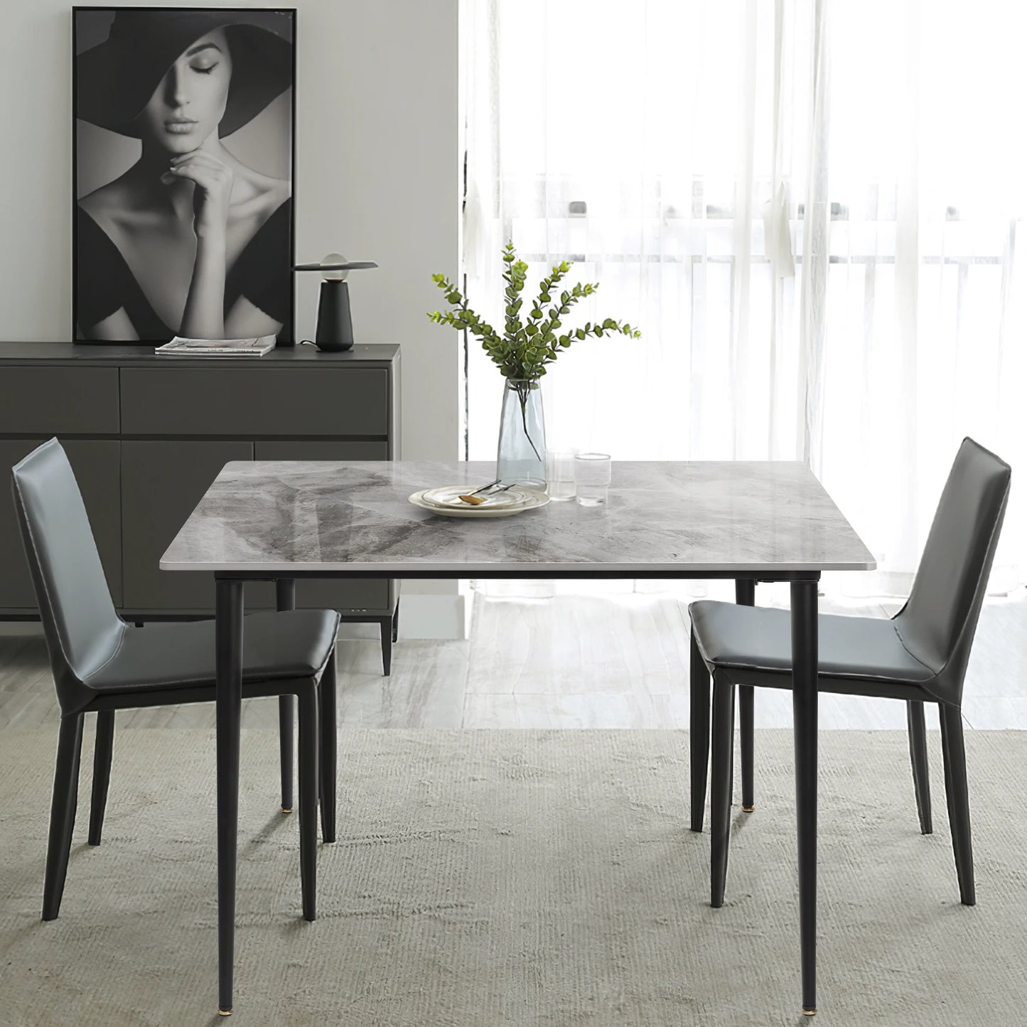 Wisfor Matbord i Sintrad Sten – Modern Rektangulär Design för 2–4 Personer