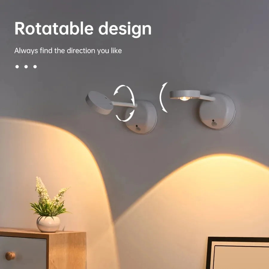 Intelligent LED Vägglampa – USB-Uppladdningsbar med Rörelsesensor