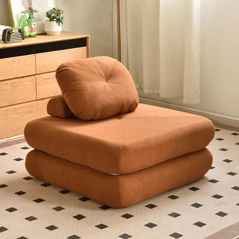 Modern Fällbar Soffbädd i Manchestertyg – 1-sits Futon med ryggstöd för vardagsrum & sovrum