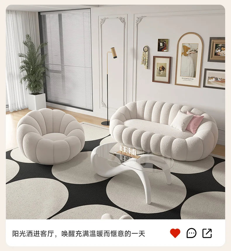 Elegant Teddy Sammet Recliner Soffa – Nordisk Stil – Bekväm Loungestol för Vardagsrum
