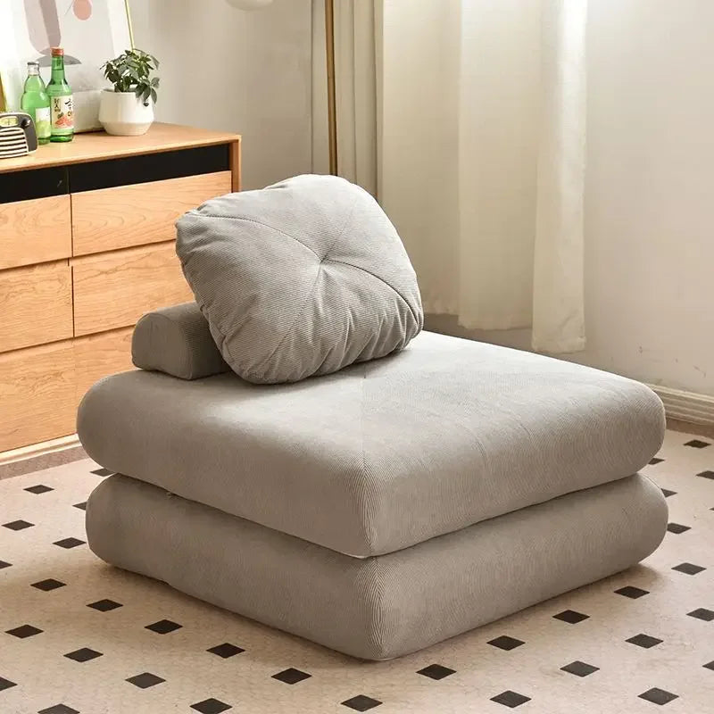Modern Fällbar Soffbädd i Manchestertyg – 1-sits Futon med ryggstöd för vardagsrum & sovrum