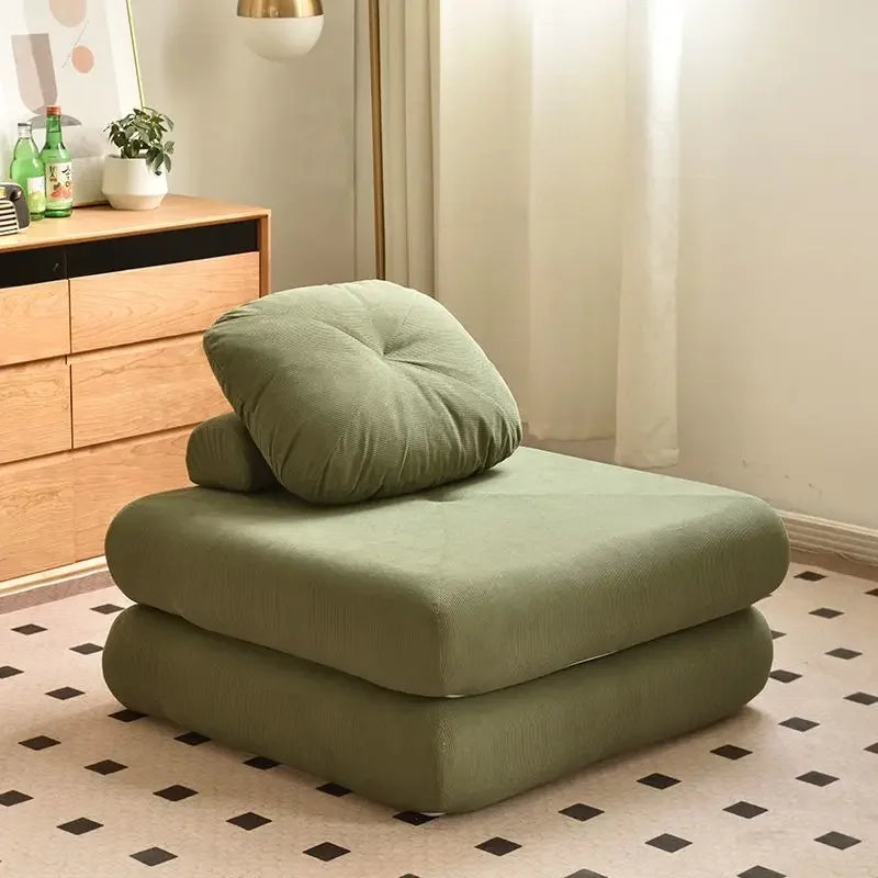 Modern Fällbar Soffbädd i Manchestertyg – 1-sits Futon med ryggstöd för vardagsrum & sovrum