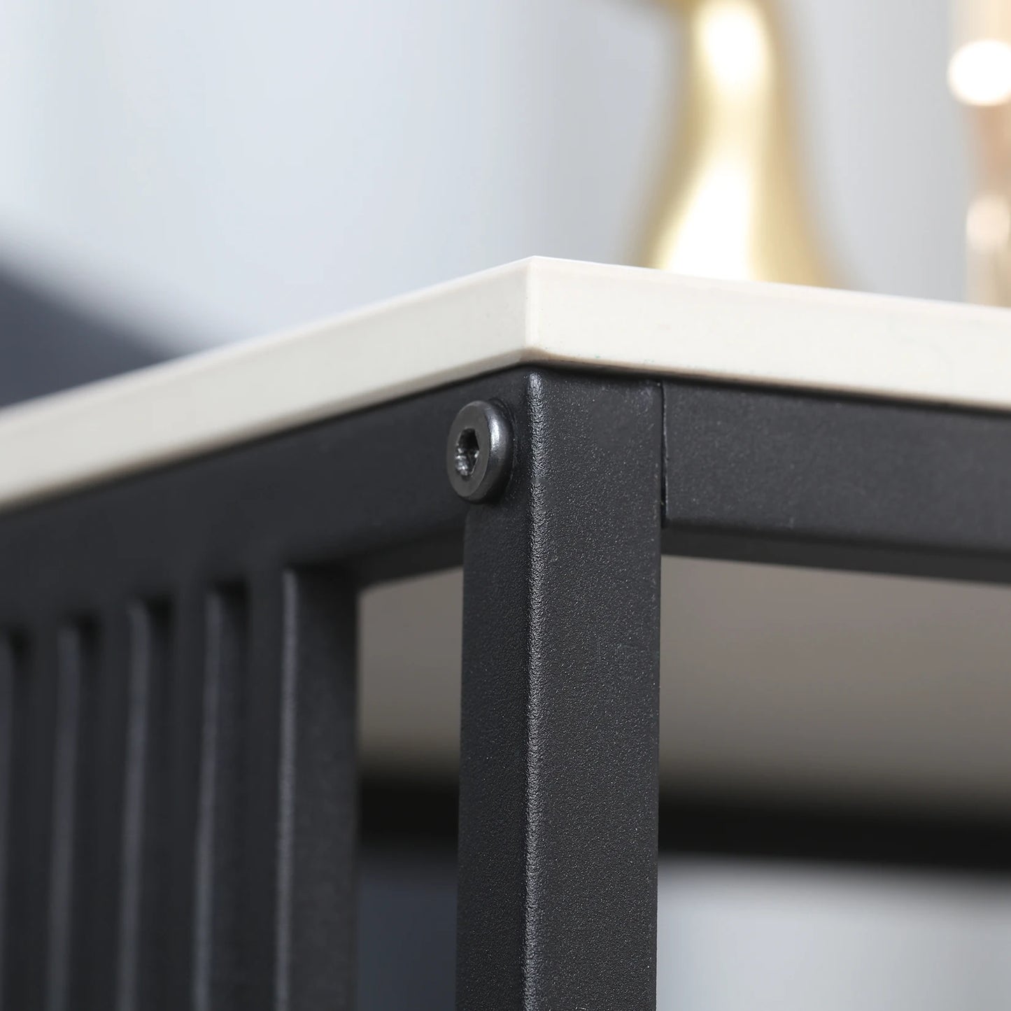 đȘ BINGOPAW Sidobord i Marmorlook â 40Ă40Ă45 cm â Vit & Svart â Modern Minimalistisk Design