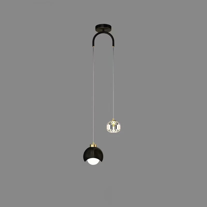 YUGUUK Klotpendel i pläterad metall, guld/svart – LED-belysning, 220 V