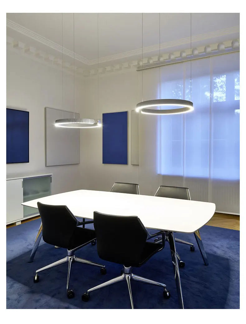 Nordisk LED Ringformad Taklampa – Modern Design i Roséguld, Svart, Vitt & Guld