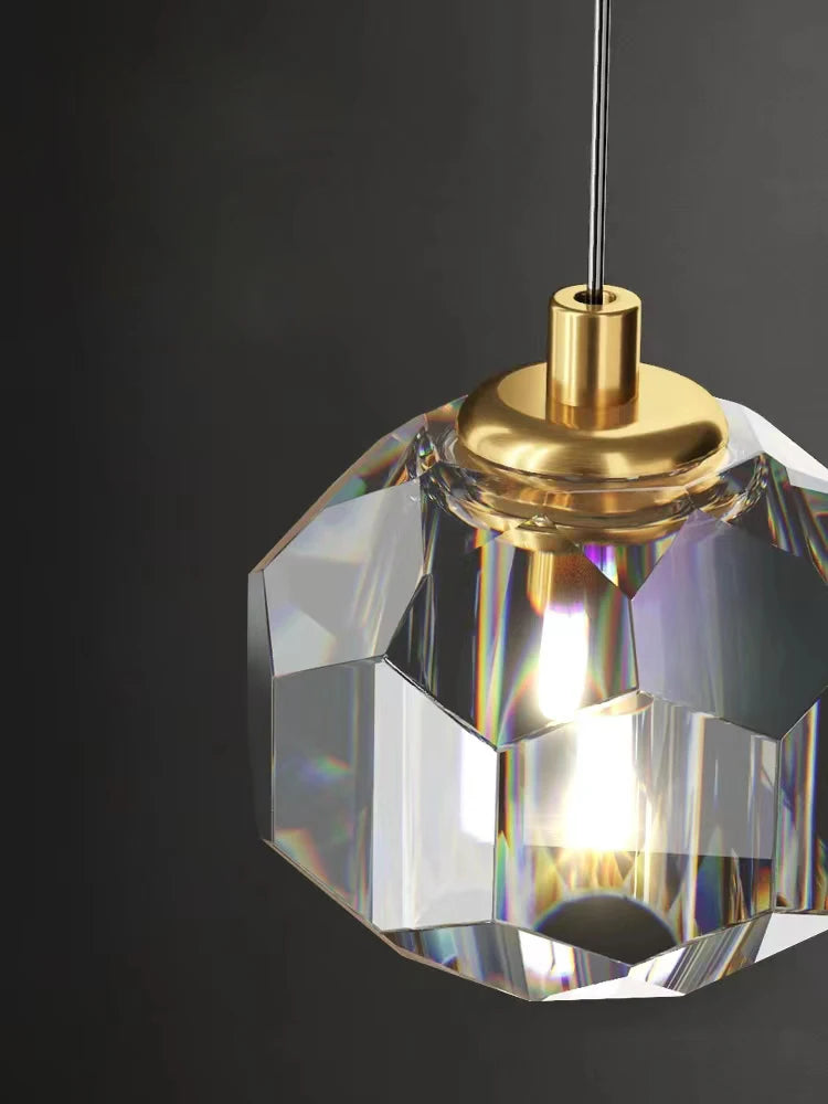 YUGUUK Klotpendel i pläterad metall, guld/svart – LED-belysning, 220 V