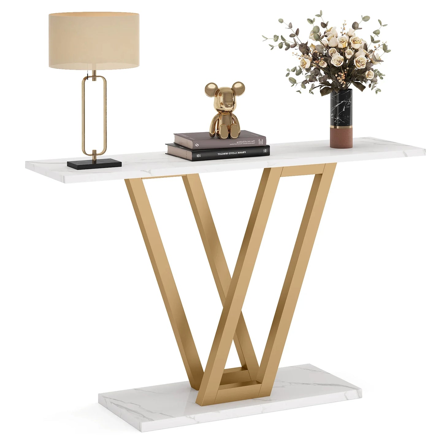 đȘ Tribesigns Konsolbord 110 cm â Industriell Design med V-formade Metallben â För Hall & Vardagsrum