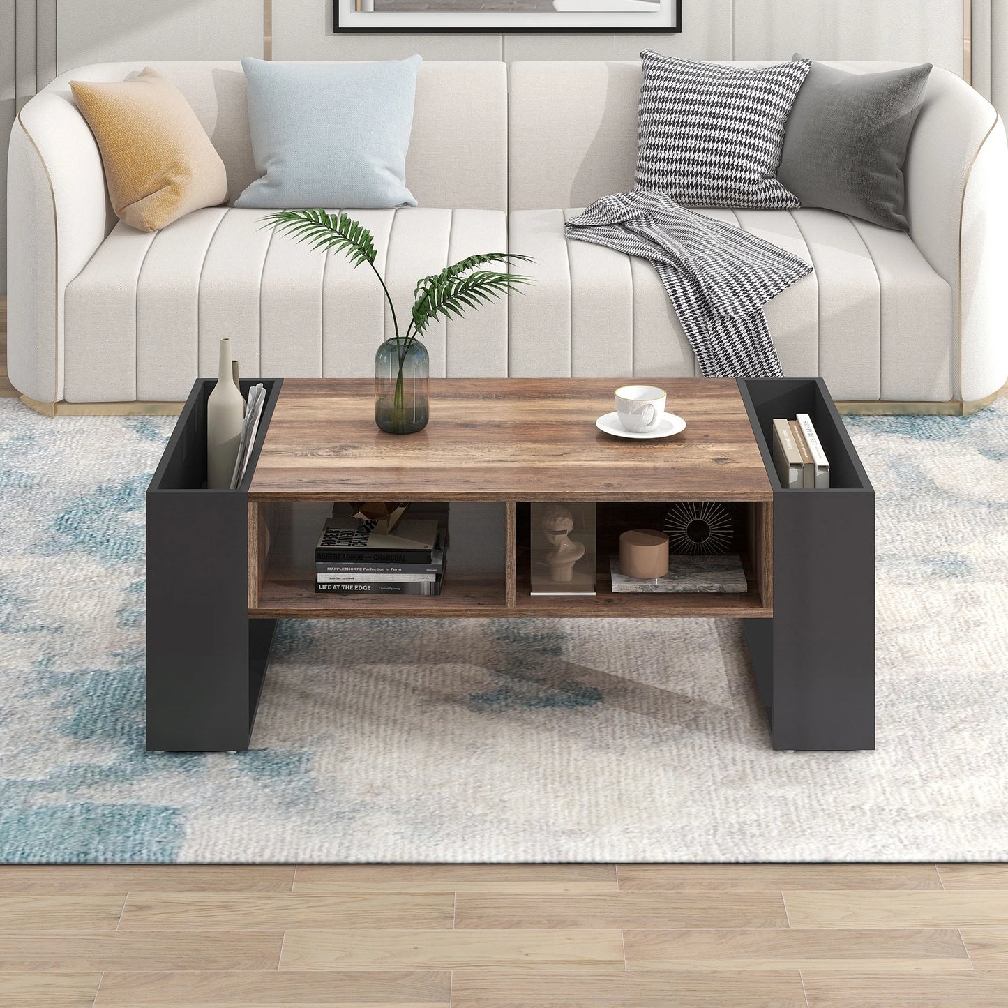 Soffbord med Dolda Lådor – Klassisk Trädesign med Smart Förvaring