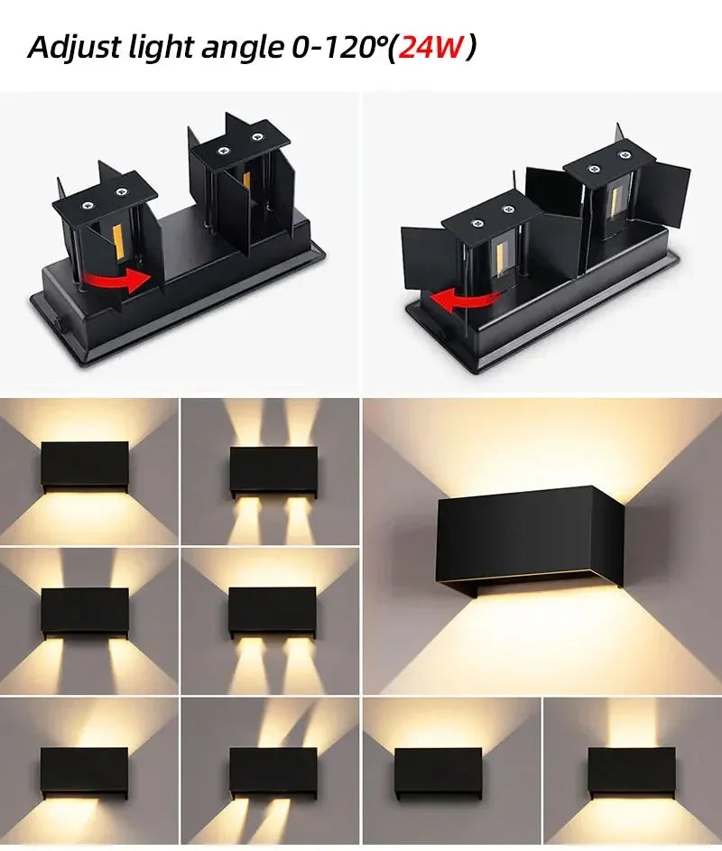 Modern Vägglampa i Aluminium – LED-ljus med IP65 Skyddsnivå