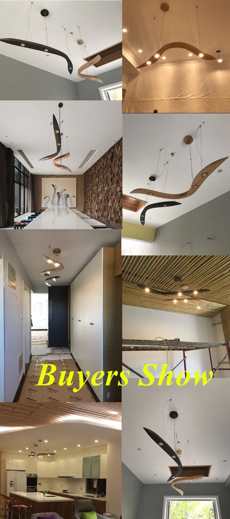 Modern Träpendellampa med LED – Elegant Takbelysning för Inomhusmiljöer