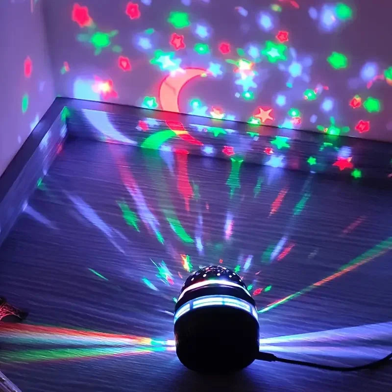 LED Stjärnhimmel Projektorlampa – Roterande nattlampa med måne & stjärnor (USB)