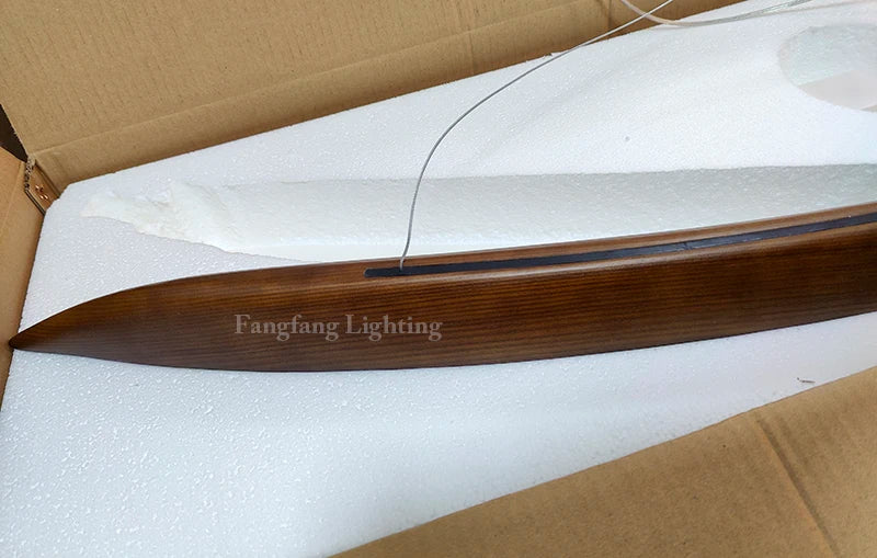 Modern Träpendellampa med LED – Elegant Takbelysning för Inomhusmiljöer