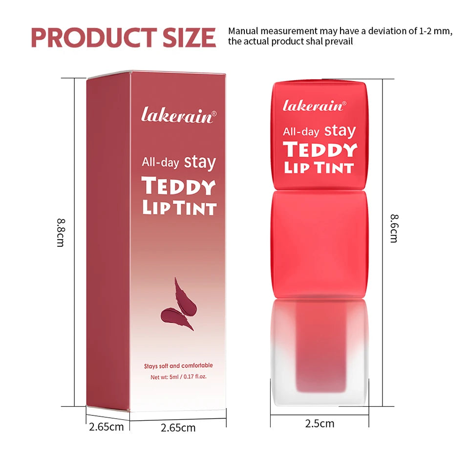 Teddy Lip Tint – Vattenfast Läppfärg med Matt Finish – Upp till 12h Hållbarhet