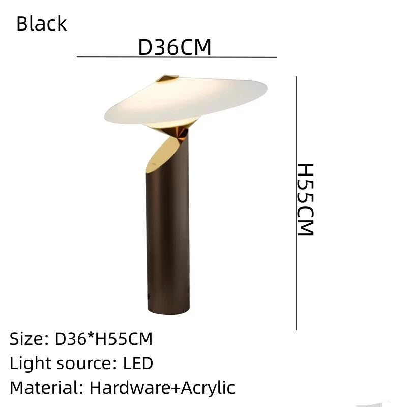 Italiensk Bordslampa – Minimalistisk Design i Akryl & Metall