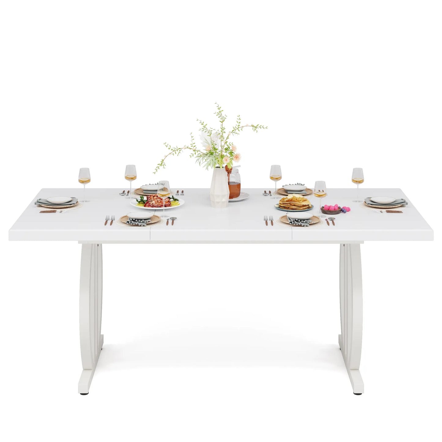 Tribesigns Matbord – Svart Industriell Design för 4–6 Personer (160 cm)