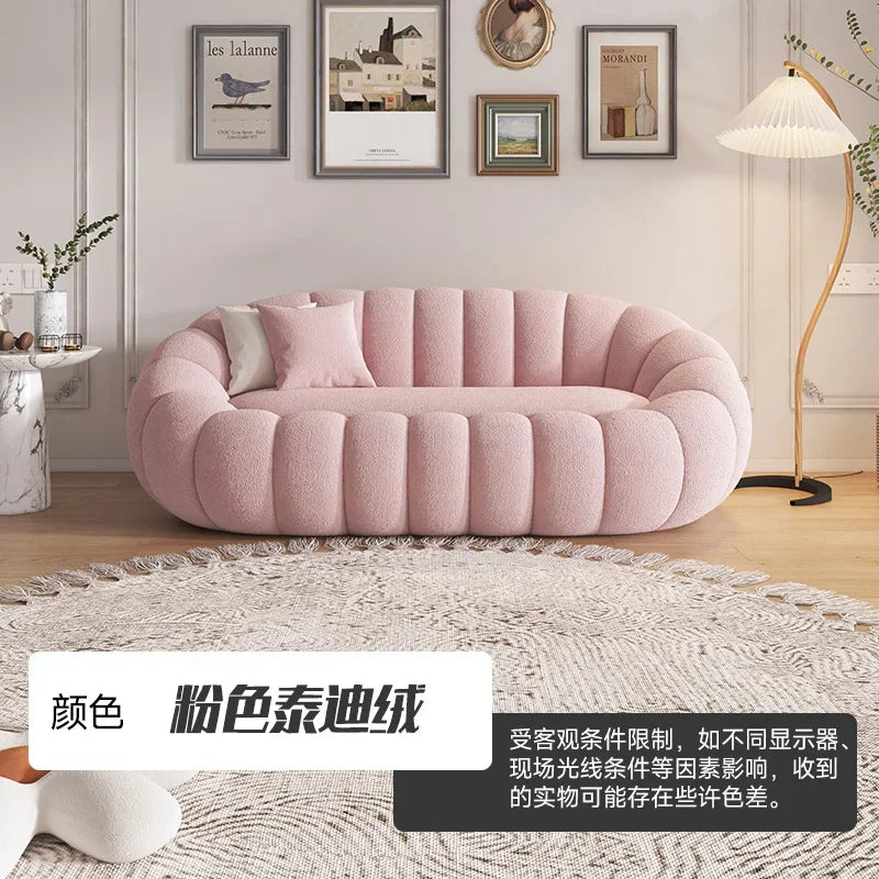 Elegant Teddy Sammet Recliner Soffa – Nordisk Stil – Bekväm Loungestol för Vardagsrum