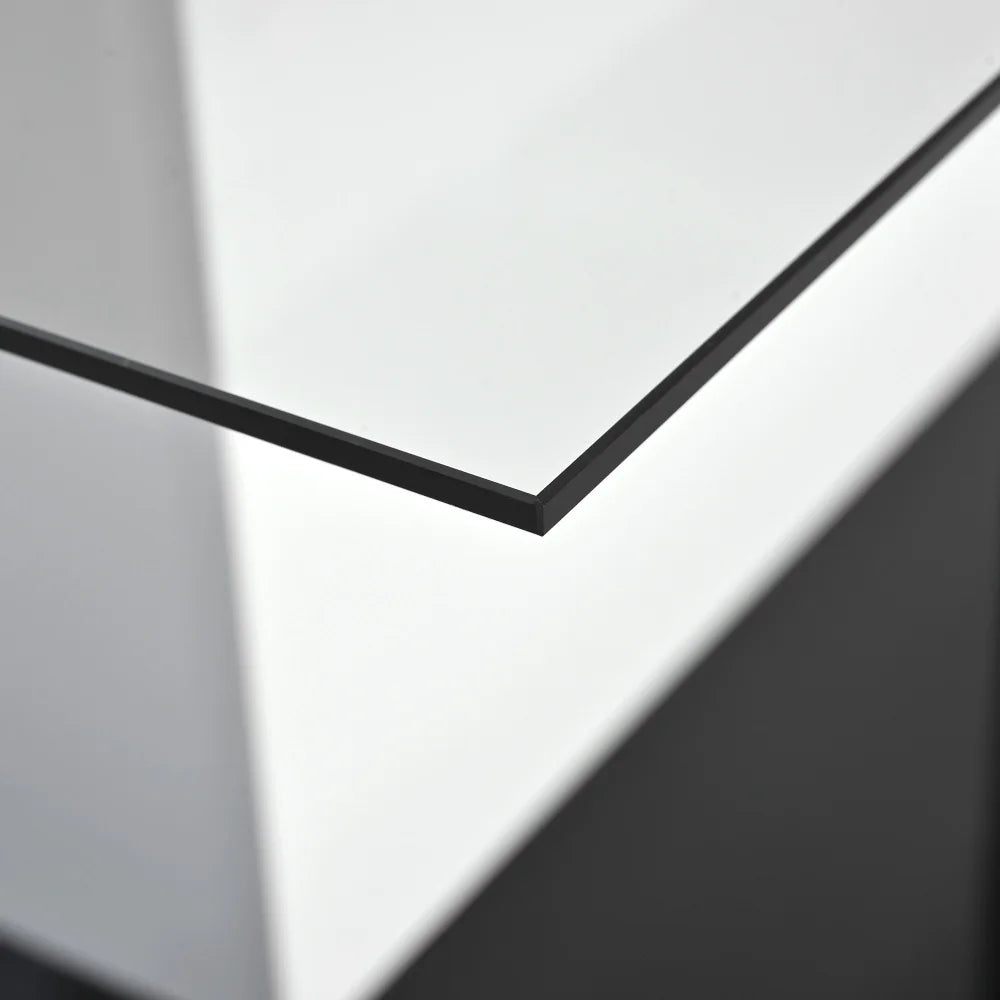 Modern Mobil Kaffebord med LED – Högblank Glasdesign – Svart & Vit – För Vardagsrum