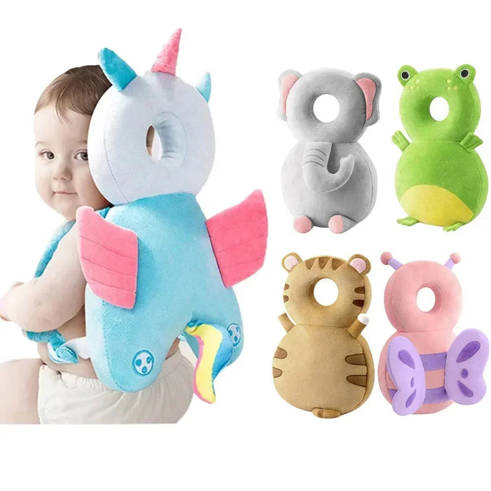 Baby Fallskyddskudde – Mjuk Ryggsäck med Nackstöd & Huvudskydd, Djurdesign