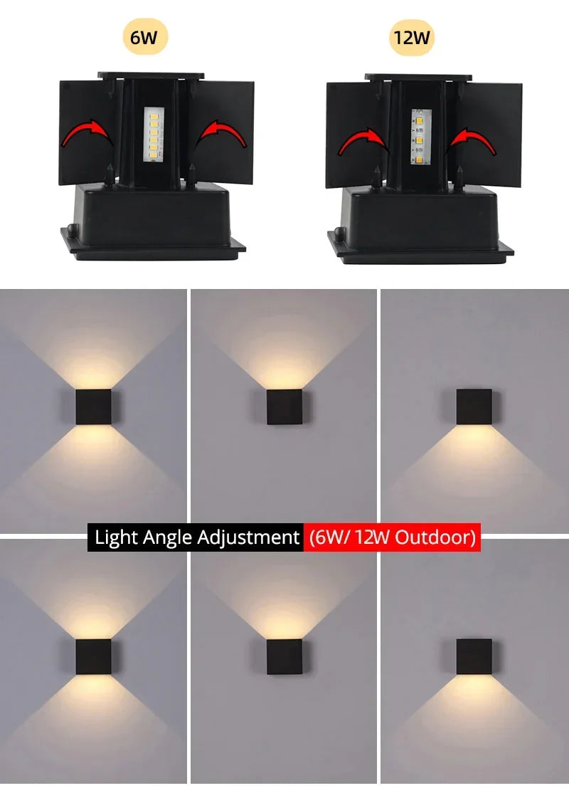 Modern Vägglampa i Aluminium – LED-ljus med IP65 Skyddsnivå