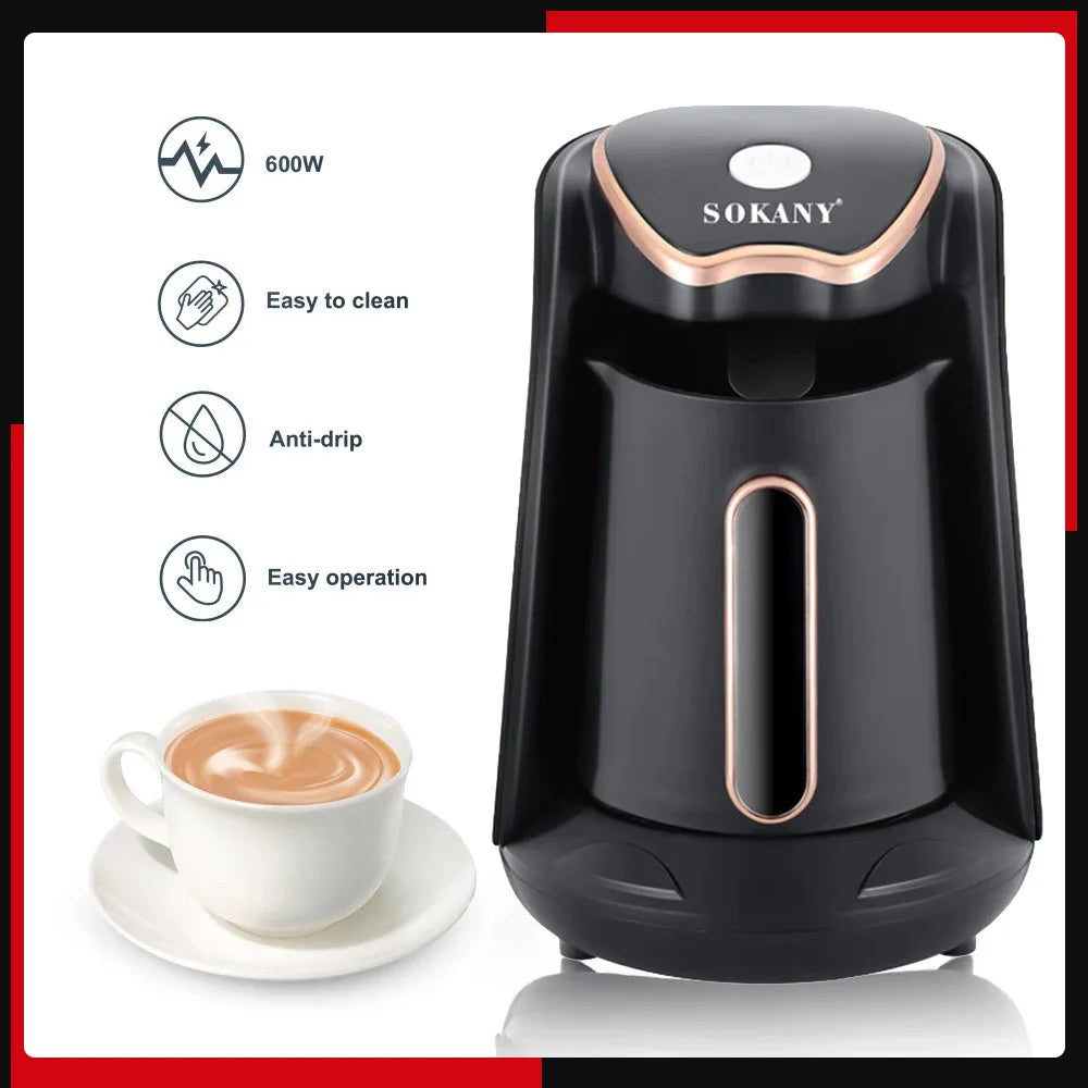 SOKANY Elektrisk Kaffekokare för Turkiskt Kaffe – 250ml, 600W, Enkel Servering