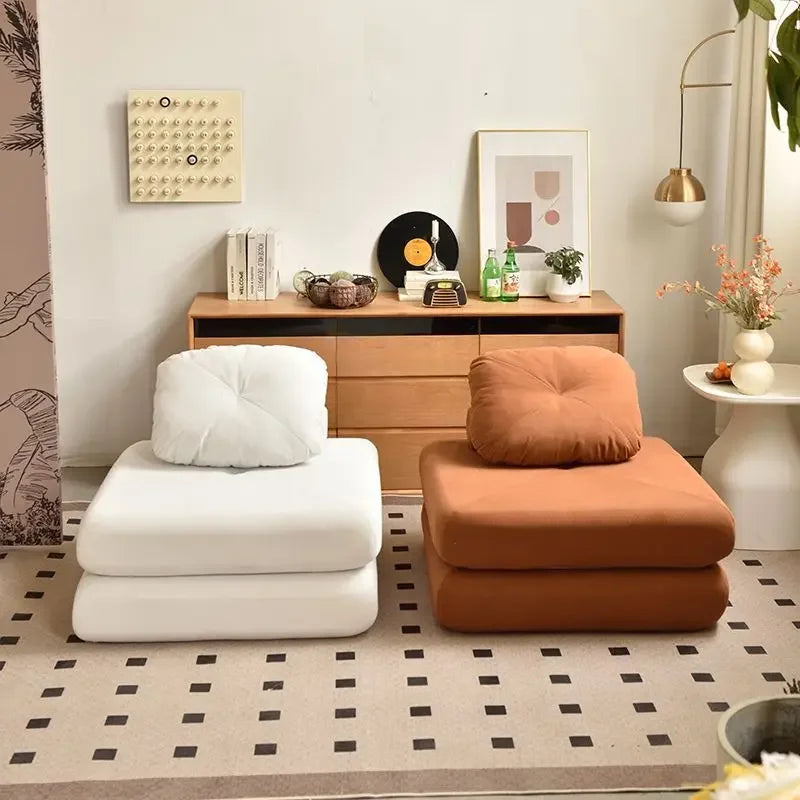 Modern Fällbar Soffbädd i Manchestertyg – 1-sits Futon med ryggstöd för vardagsrum & sovrum