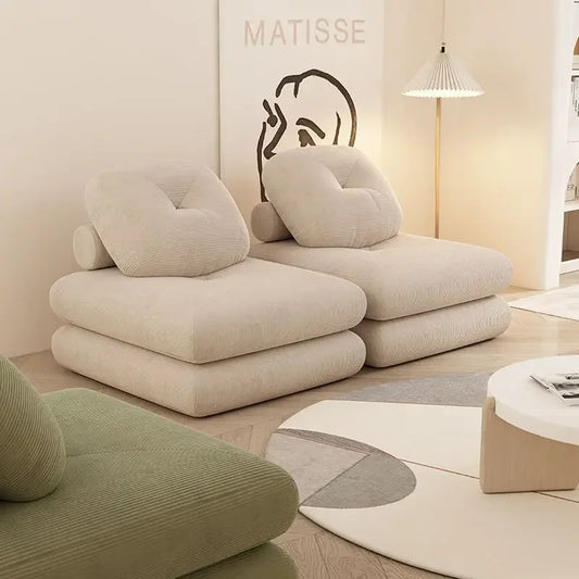 Modern Fällbar Soffbädd i Manchestertyg – 1-sits Futon med ryggstöd för vardagsrum & sovrum