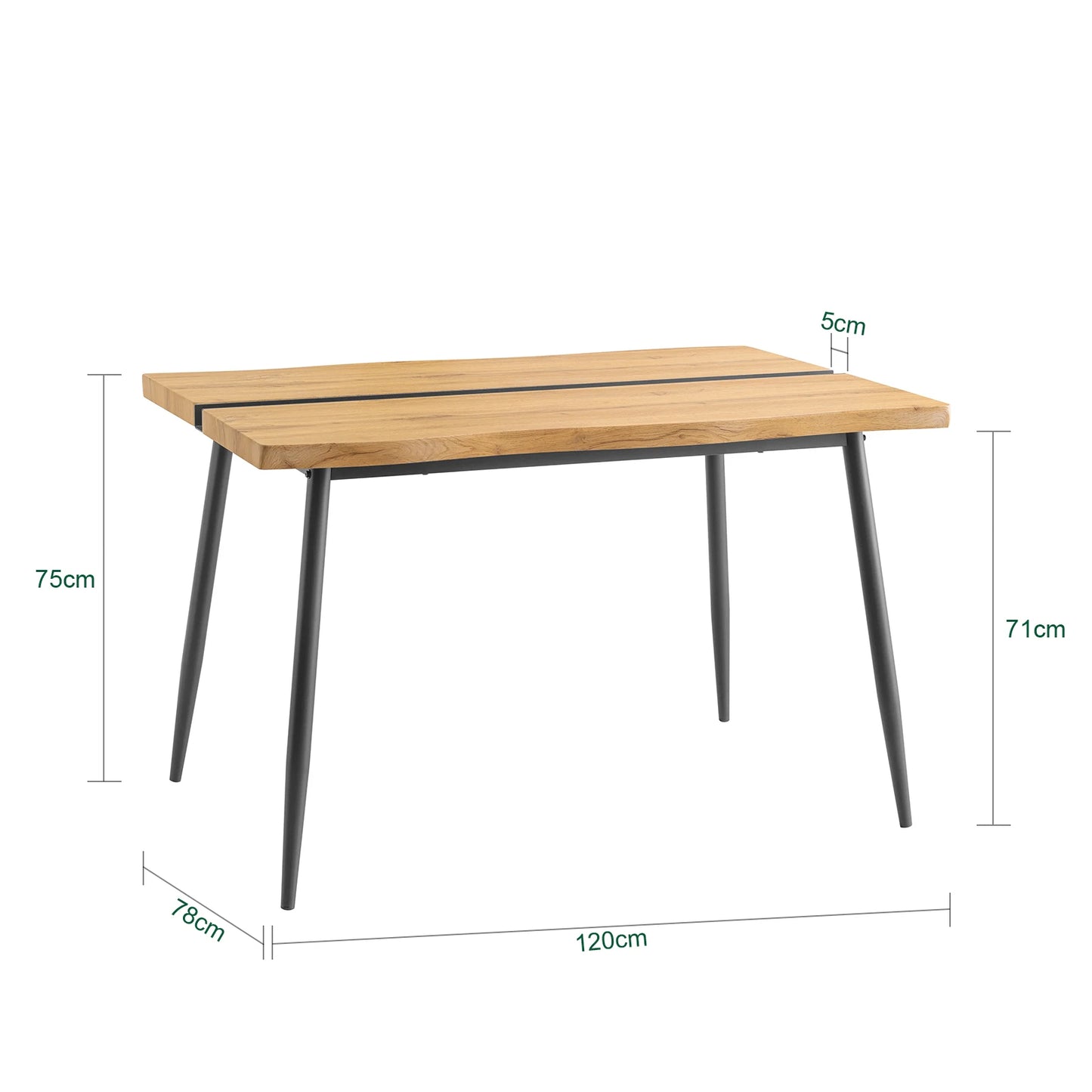 SoBuy FWT110-N Matbord – Vintage Brun med Svart Metallram (120 × 75 × 78 cm)