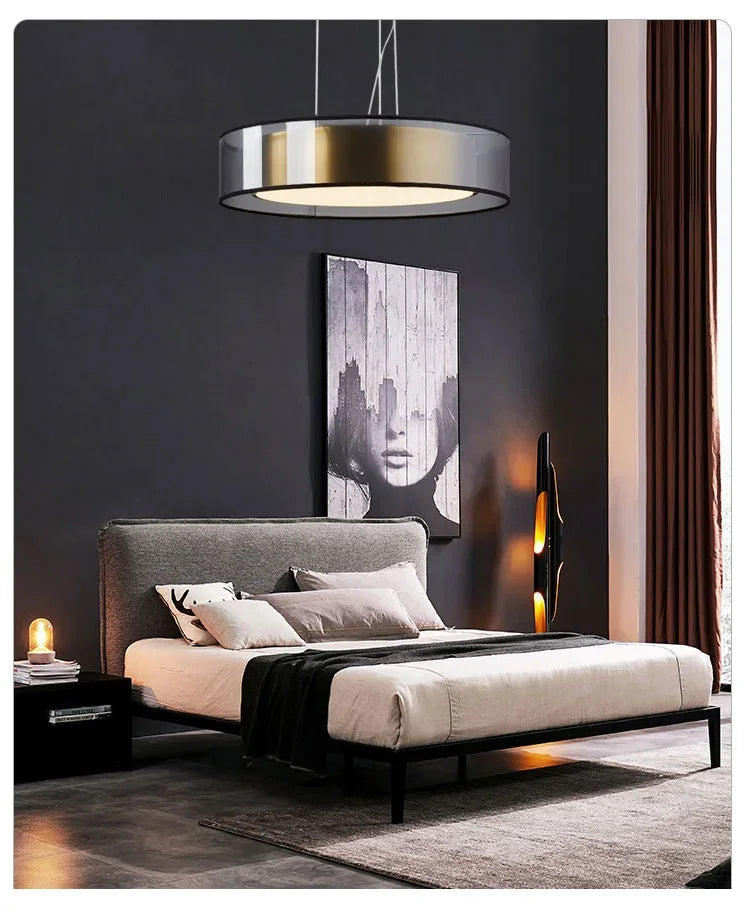 Lyxig Postmodern Taklampa i Polerad Koppar – För Sovrum, Matsal & Vardagsrum – Nordisk Design