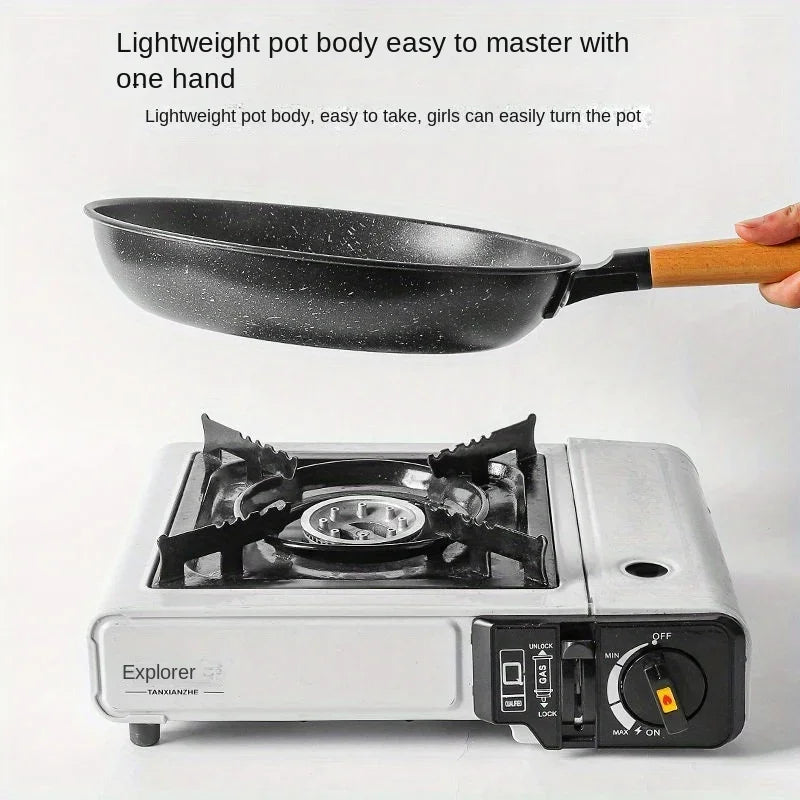 28 cm Stekpanna i Gjutjärn – Nonstick – För Kött، Fisk & Wok – Induktion/Gas Kompatibel