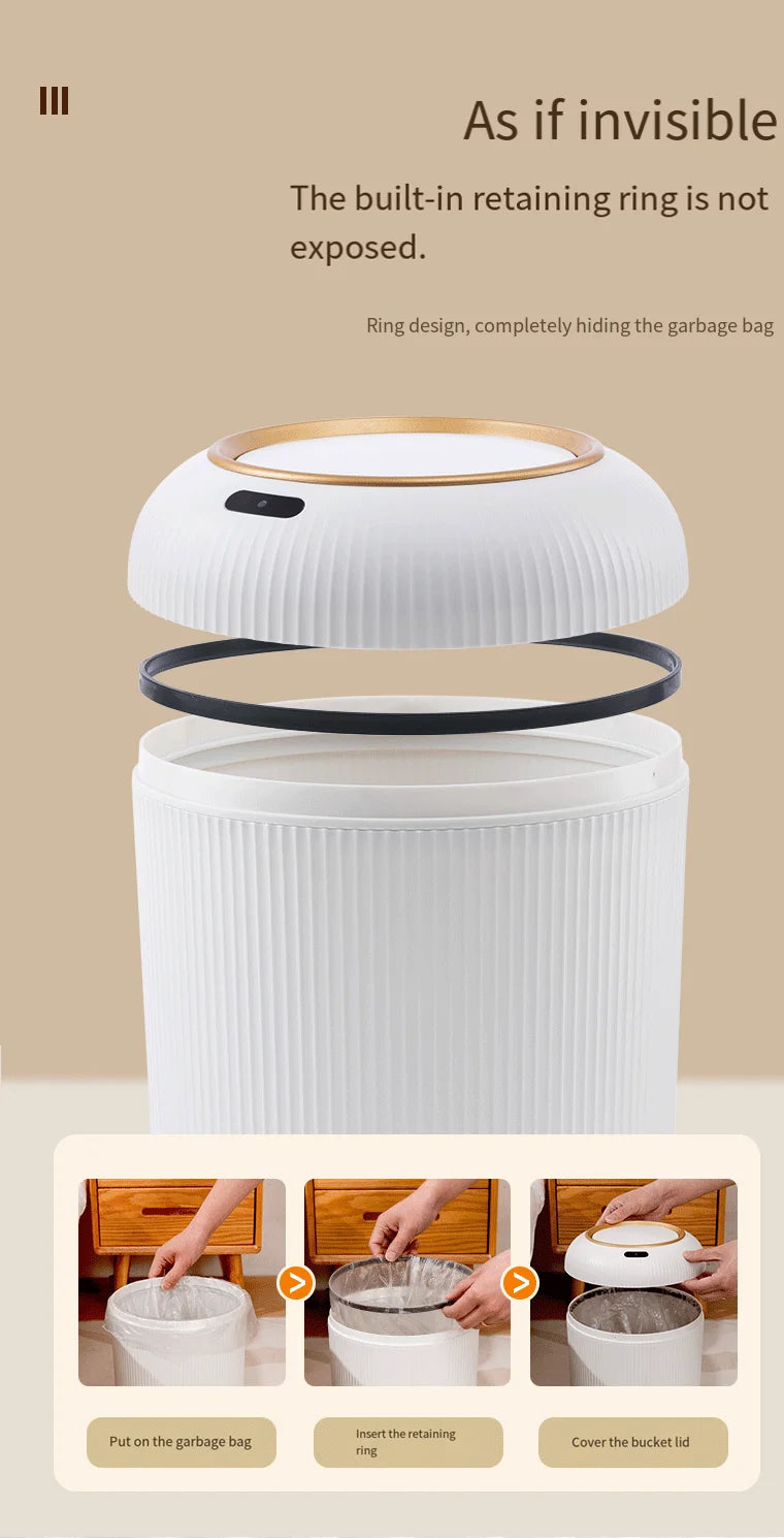 đïž SHXI Automatisk Soptunna med Sensor â 10L â Touchfri & Luktförseglad â För Kök & Badrum