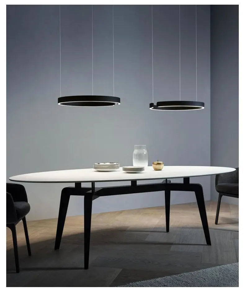 Nordisk LED Ringformad Taklampa – Modern Design i Roséguld, Svart, Vitt & Guld