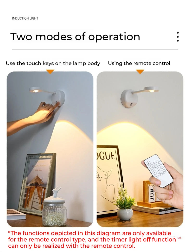 Intelligent LED Vägglampa – USB-Uppladdningsbar med Rörelsesensor