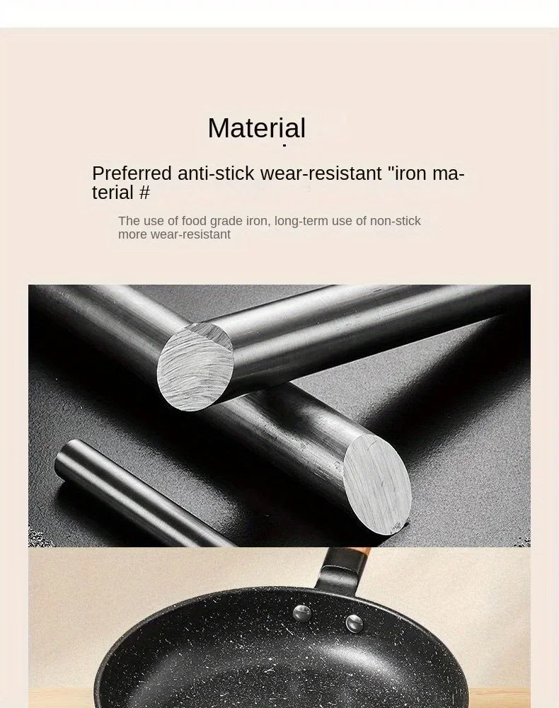 28 cm Stekpanna i Gjutjärn – Nonstick – För Kött، Fisk & Wok – Induktion/Gas Kompatibel